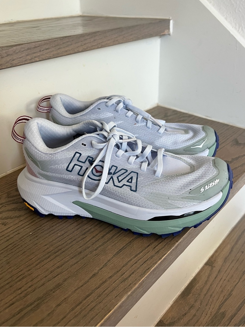 Hoka Mafate 5 Sneakers in Ambient Blue / Rosemary NWOB - Picture 3 of 8